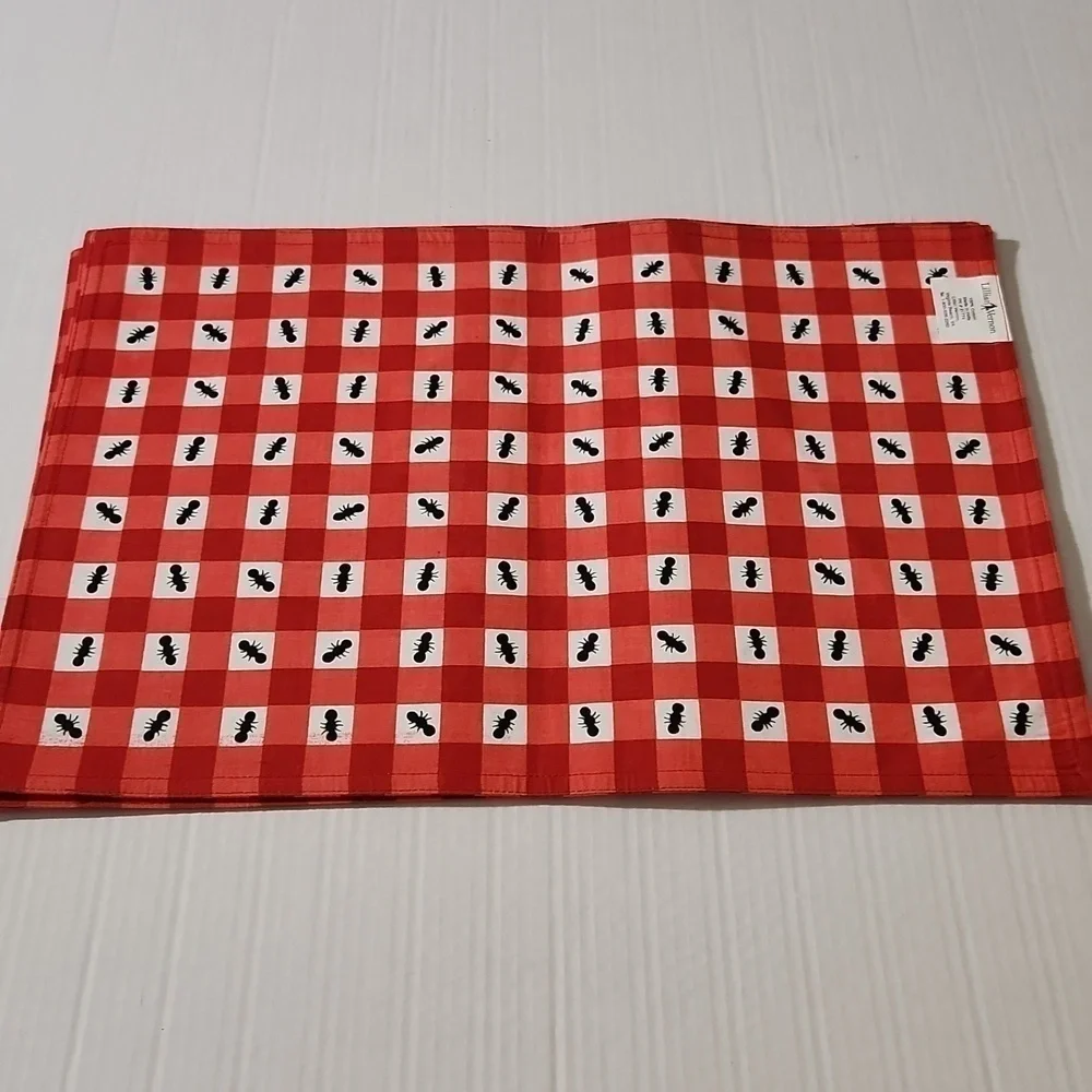 Lillian Vernon Ant Novelty Print Set Of Three Dinner Placemats Cotton NWT Picnic
